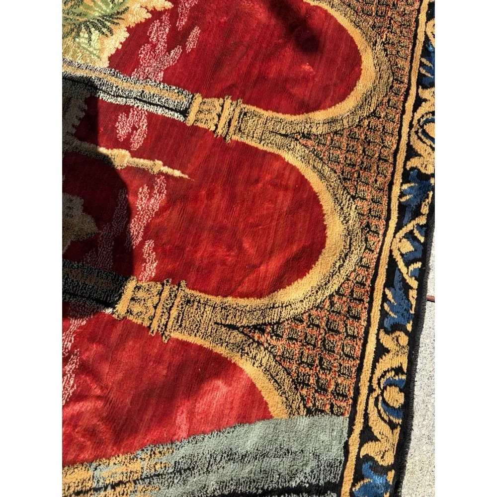 Vintage Persian Oriental Victorian 4x6 Woven  Tapestry Wall Hanging‎ Boho